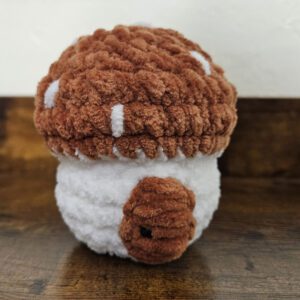 Crocheted Mushroom House Plushie