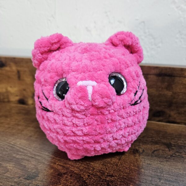 Pink Cat Crochet Plushie - Image 2