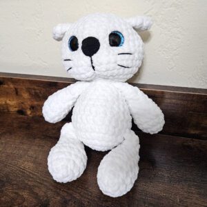 Crochet White Kitty Plushie