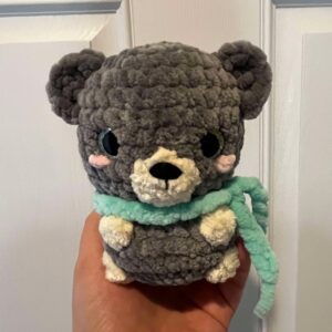 Gray Crocheted Bear