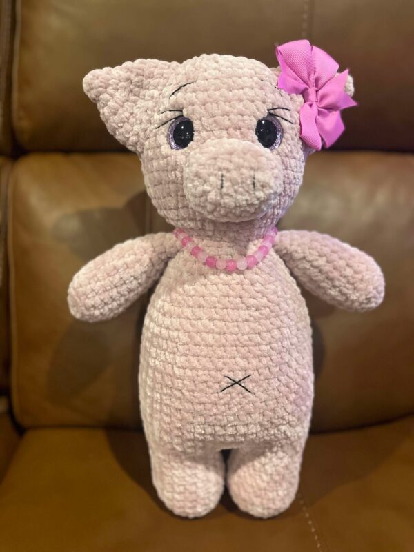 Adorable Crocheted Pink Piggy