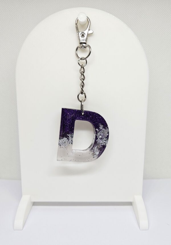 Purple Initial Keychain - Image 4