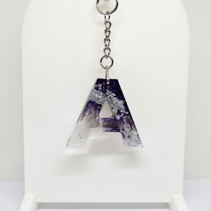 Purple Initial Keychain