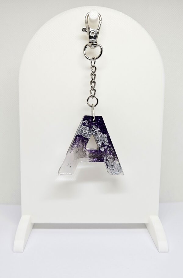 Purple Initial Keychain