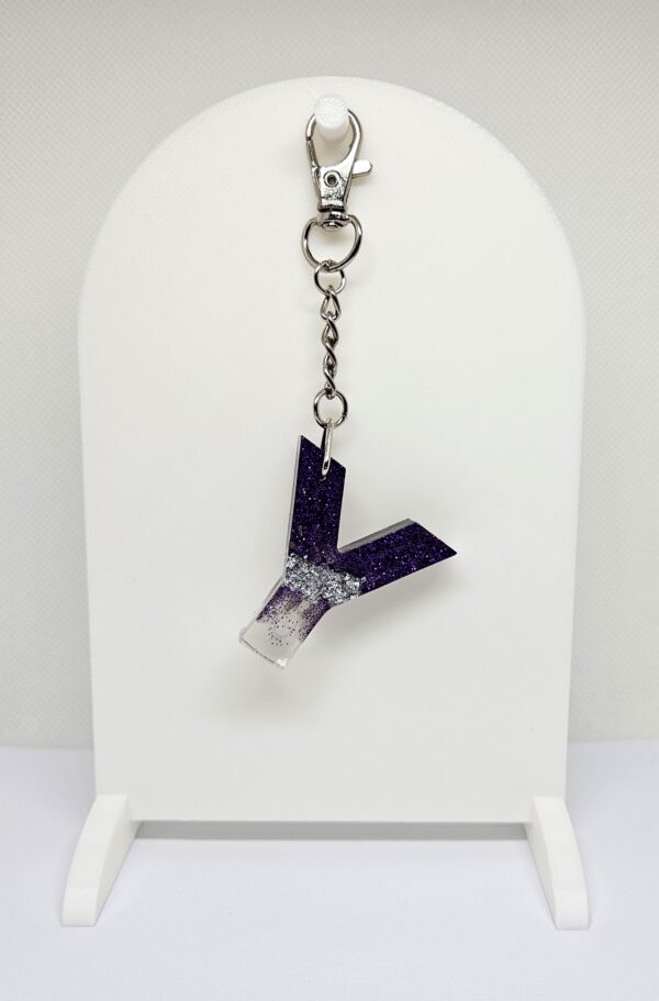 Purple Initial Keychain - Image 25