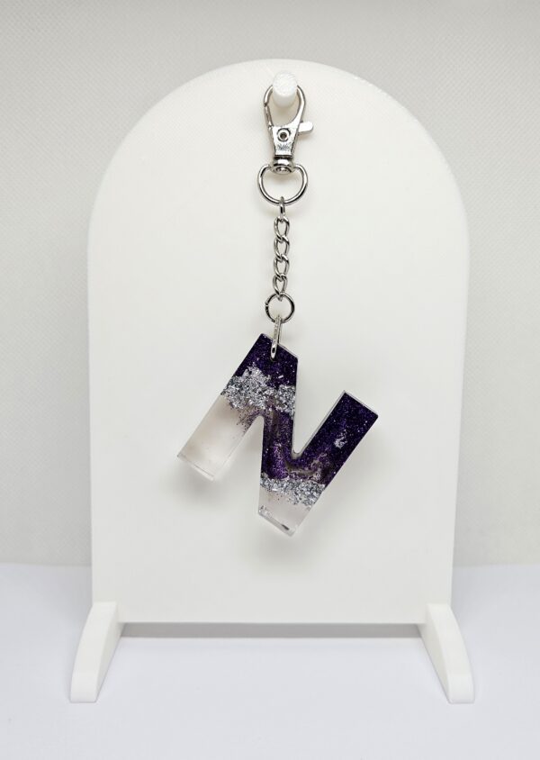 Purple Initial Keychain - Image 14