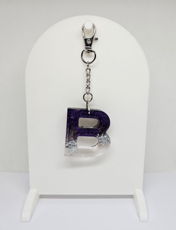 Purple Initial Keychain - Image 2